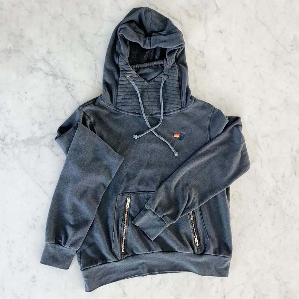 Aviator Nation Ninja Pullover Hoodie, Medium Navy Blue